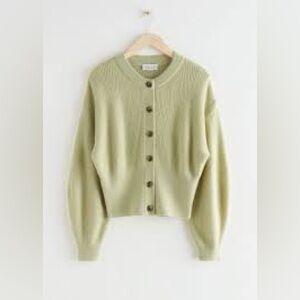 & Other Stories Ribbed Merino Yak Blend Cardigan